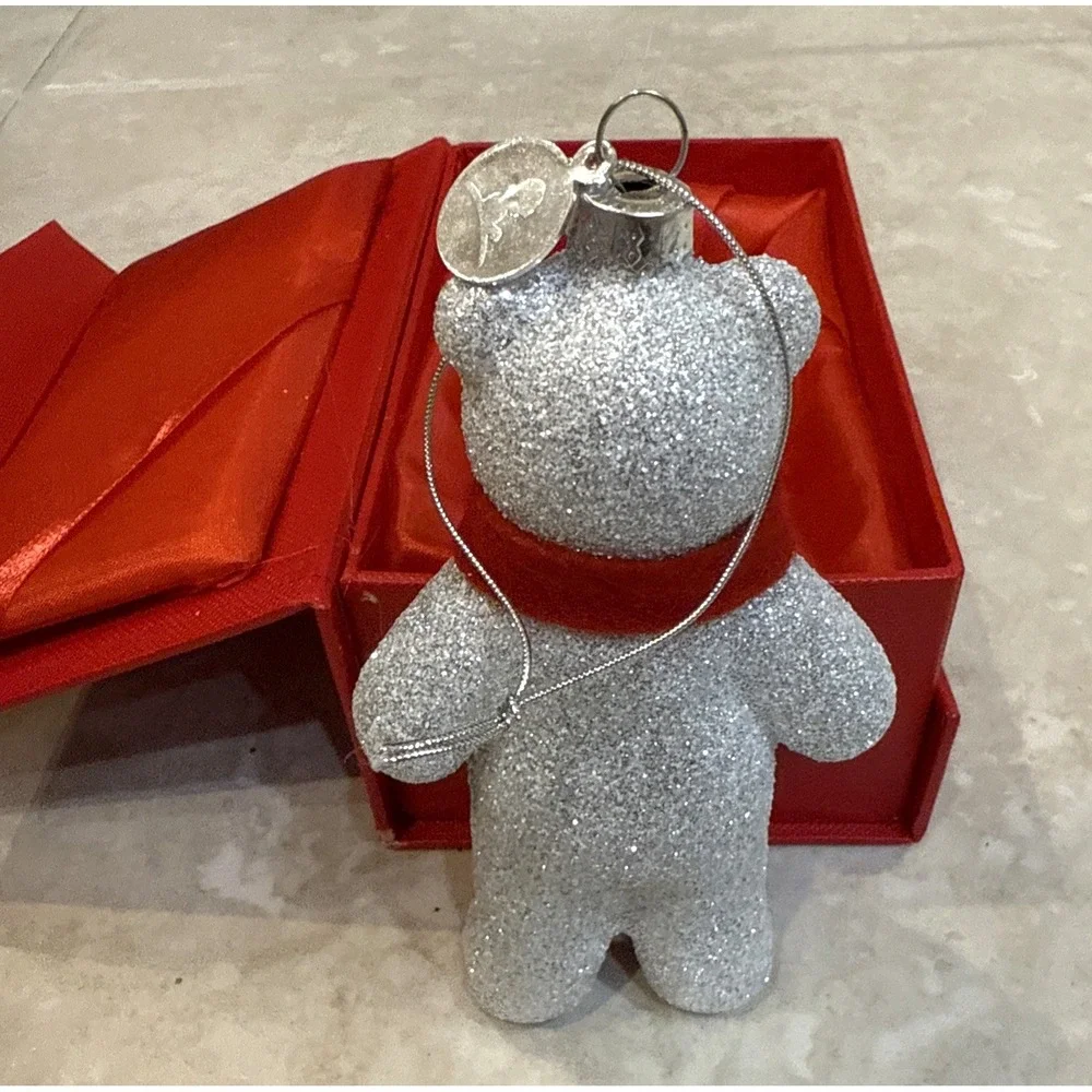 2014 Coke Cola St‎ Jude's Swarovski Silver Glitter Crystal Bear Ornament 158/400